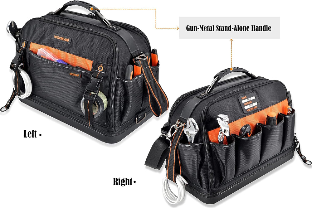 WELKINLAND 42-Pocket Tool Organizer, 16- Inch Hard Bottom Tool Bag
