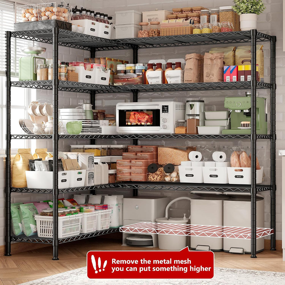 REIBII 70"W Storage Shelves, 1600LBS Heavy Duty & L/H Shaped, for Ga...