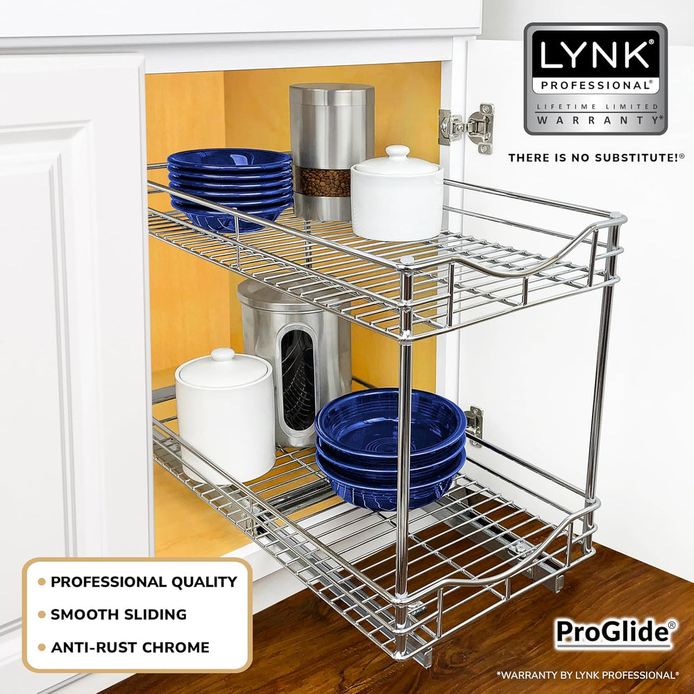 LYNK PROFESSIONAL® Pull Out Cabinet Organizer, 2-Tier Slide Out Drawer