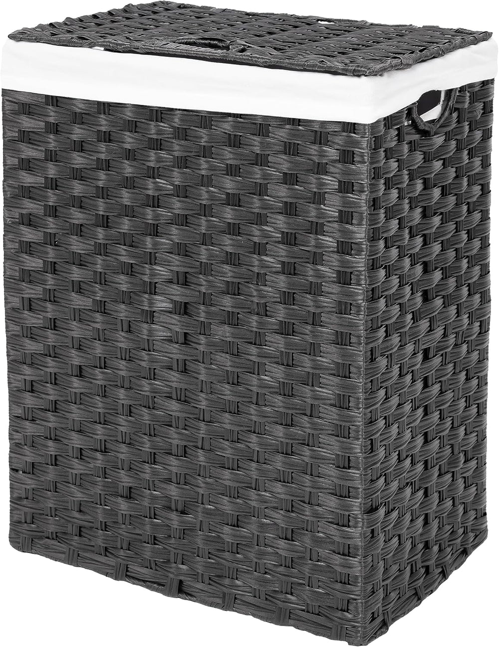 Seville Classics Premium Handwoven Portable Laundry Bin Basket with Carrying ...
