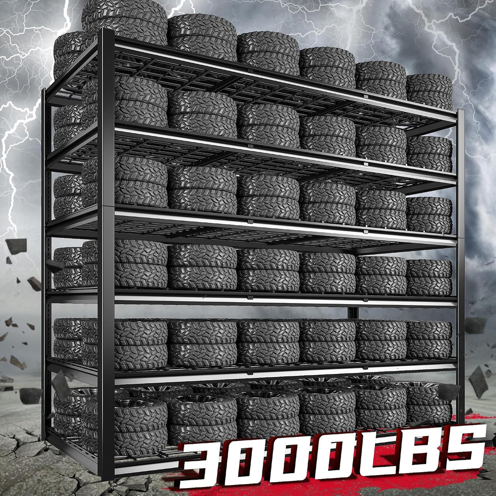 REIBII 60" W Heavy Duty Garage Shelving,6 Tier Metal Shelving Units