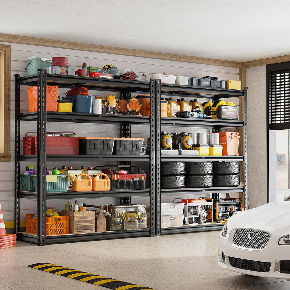 REIBII 72" Garage Shelving, Heavy Duty Storage Shelves 2000LBS, 5 Tier M...