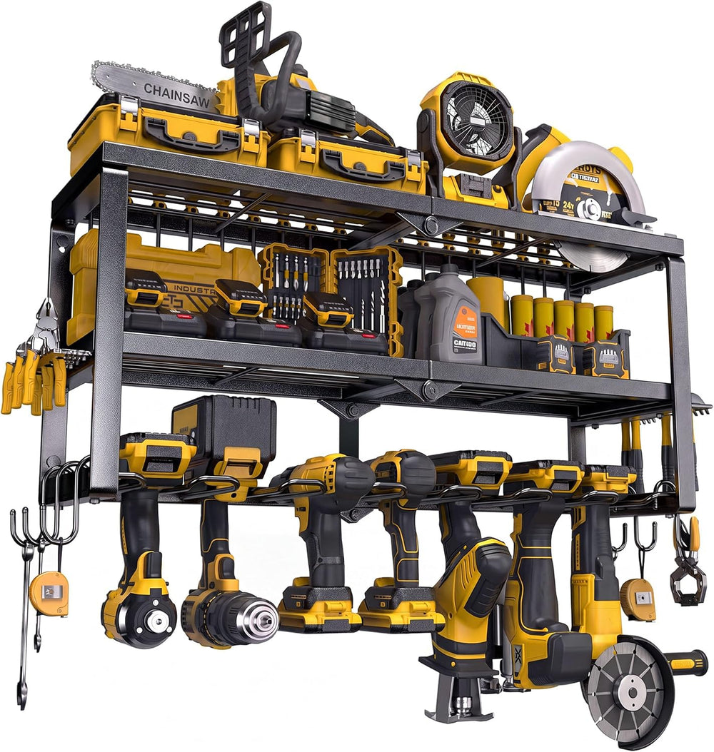 Power Tool Organizer for Tool Storage, Drill Holder Wall Mount with Screwdriv...