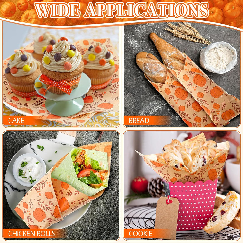 Tenare 1000 Pcs Fall Halloween Wax Paper Sheet, Pumpkins