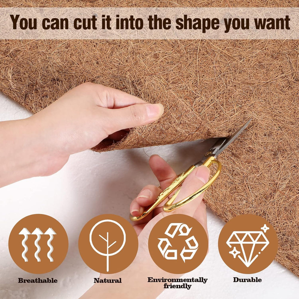 Sawysine 2 Rolls 16 x 118 Inch Coir Liner Roll Coconut Fiber Mat