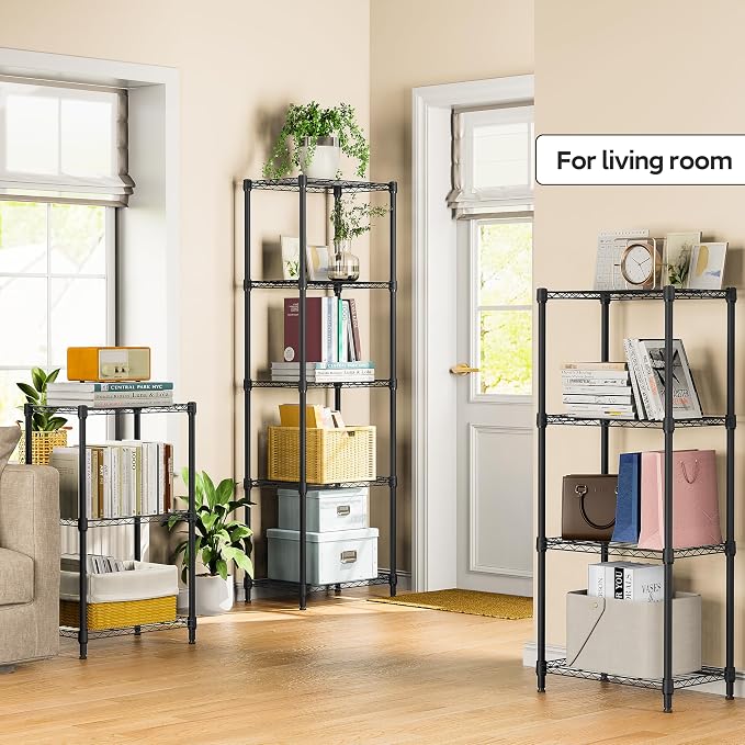 4 Tiers Shelf Metal Storage Shelves Wire Rack Closet Organizers