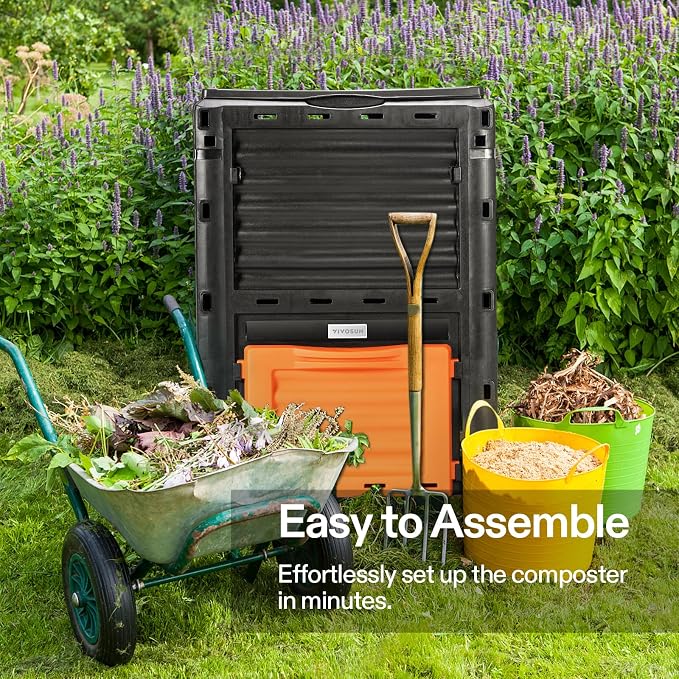 VIVOSUN Compost Bin 80Gallon, Outdoor Composter W/Large Capacity & Easy