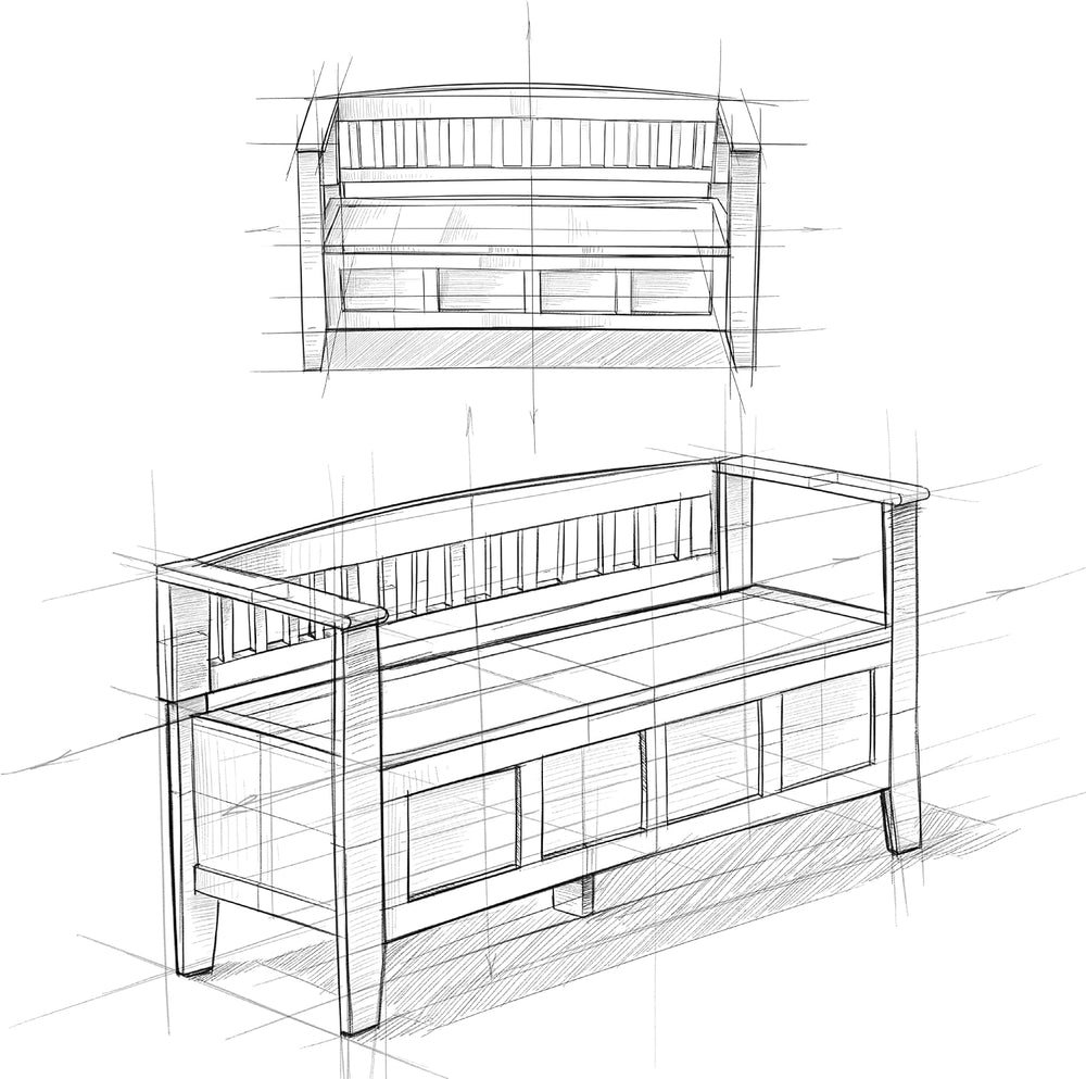 SIMPLIHOME Brooklyn 48" Wide Solid Wood Storage Bench in Saddle Brown