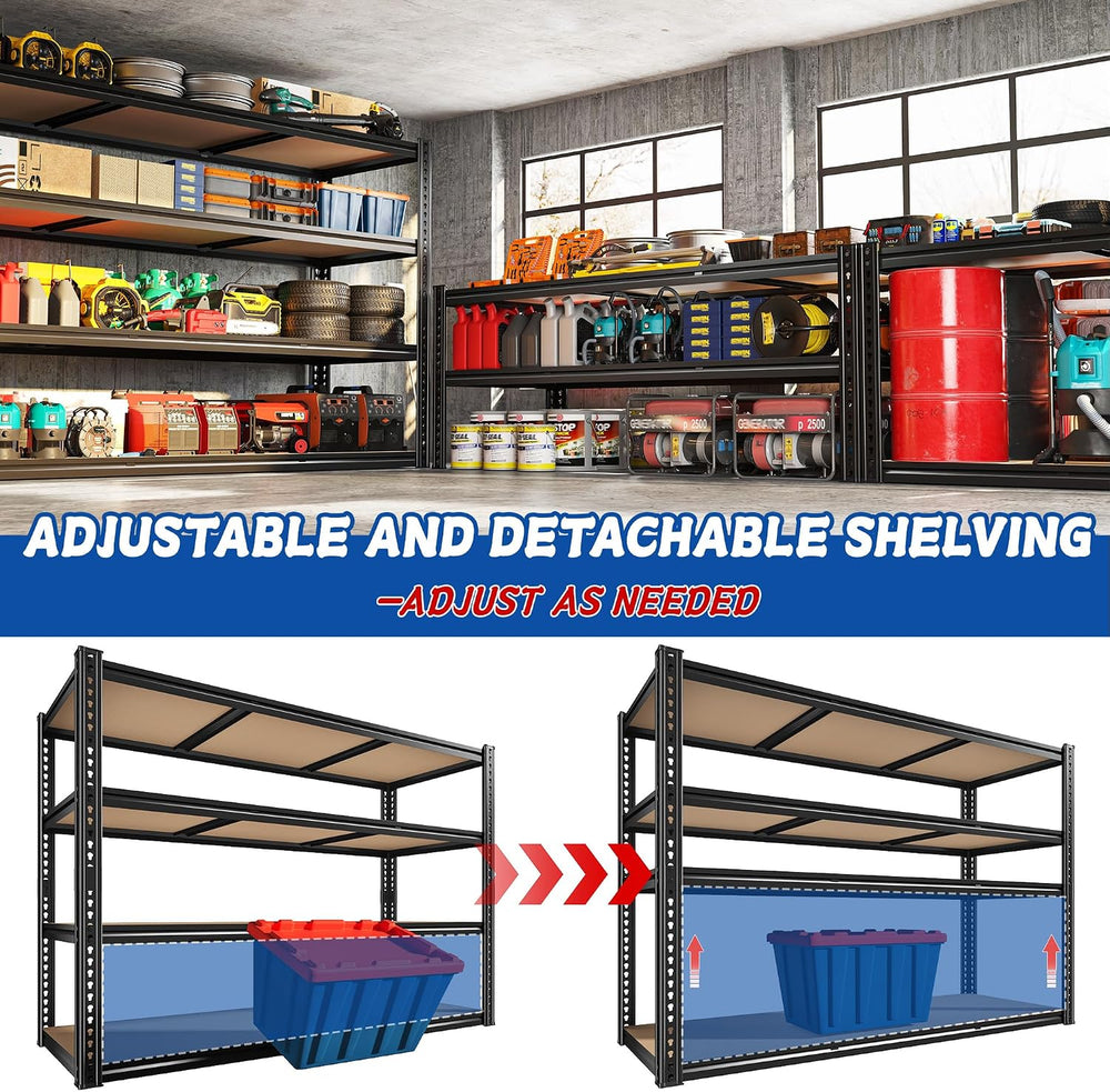 ROOMFAVE 60" W Garage Metal Shelving 2800LBS Storage Shelves, 4 Tier