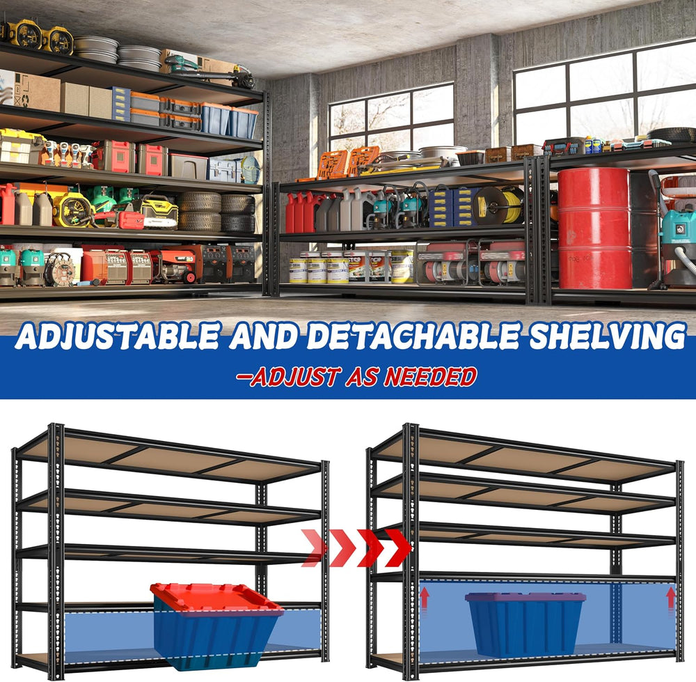 ROOMFAVE 3500LBS Garage Shelving 60" W Storage Shelves 5 Tier