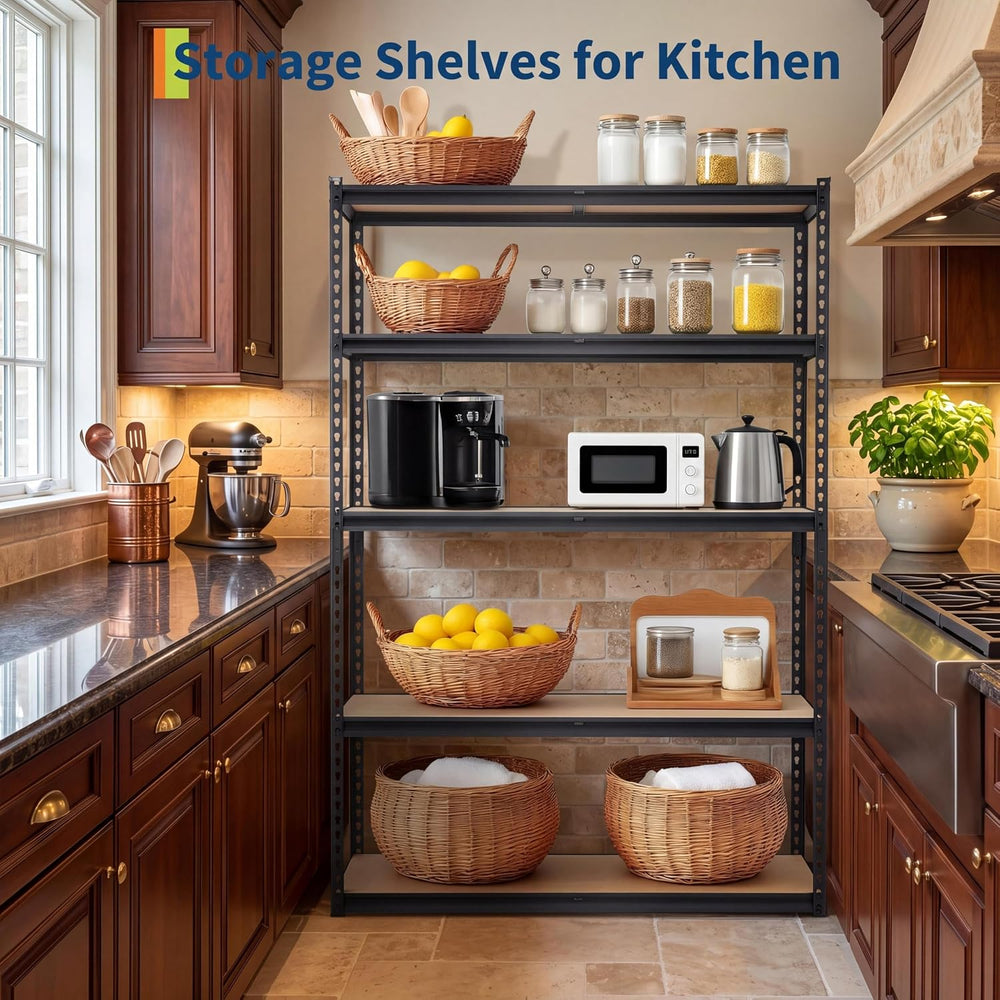 Heavy Duty Garage Storage Shelves, 5-Tier Metal Adjustable Shelving Unit, Sto...