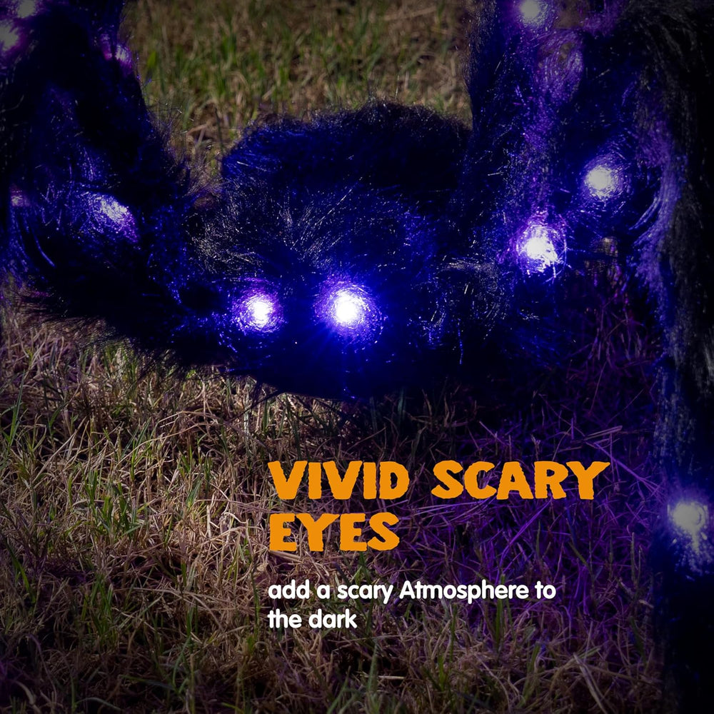 JOYIN 2 Pack 5 Ft Halloween Light Up Spiders Outdoor Decorations, Scary Giant...