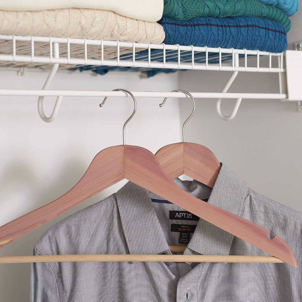 Household Essentials 26140 CedarFresh Red Cedar Wood Clothes Hangers with Fix...