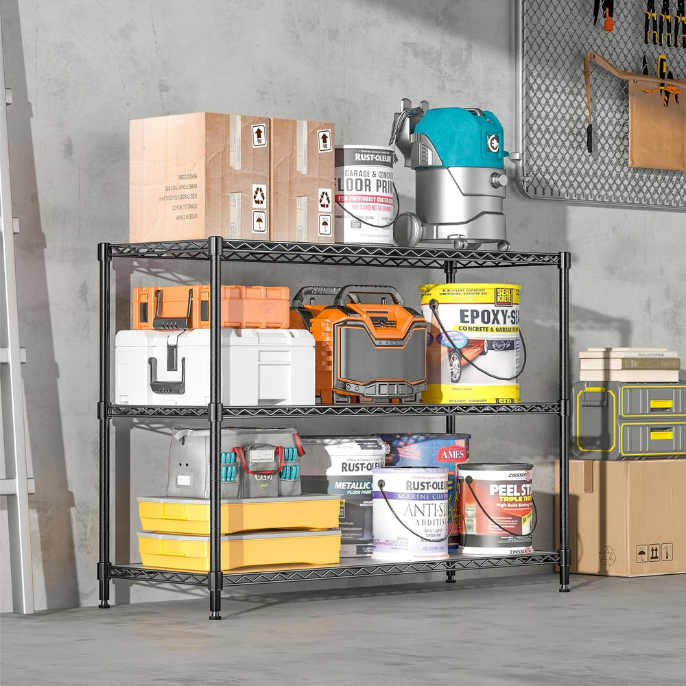 3-Shelf Adjustable Storage Shelves 35.1" W x 14" D x 36" H Met...