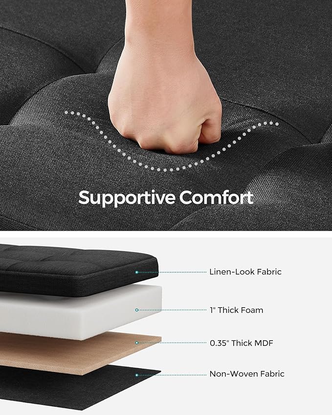 SONGMICS Storage Ottoman Bench, Foldable Foot Rest