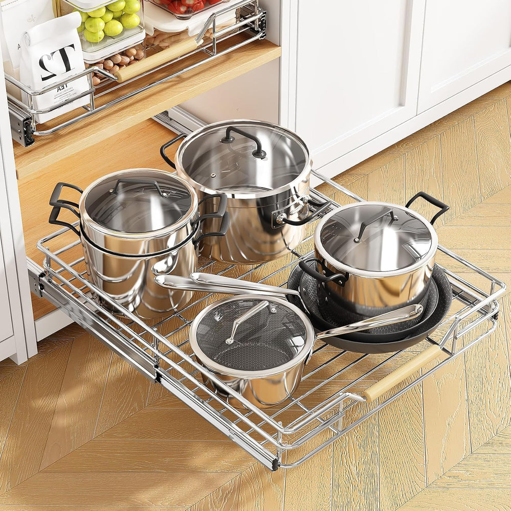 Pull out Cabinet Organizer, 15"W X 21"D, Heavy Duty Smooth Sliding ...