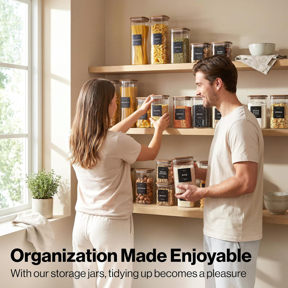 Glass Food Storage Jars - Containers for Pantry Organization