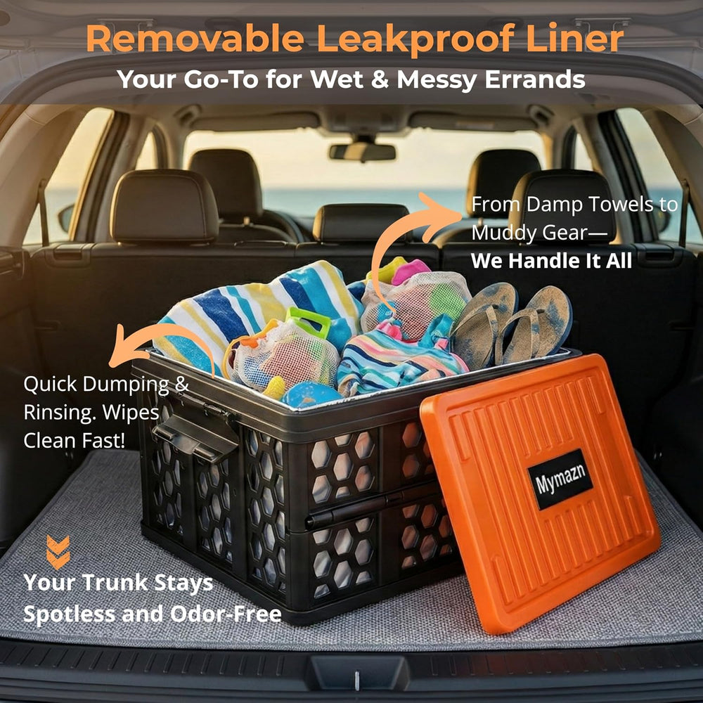 Mymazn Trunk Organizer Plastic for Car, Orange