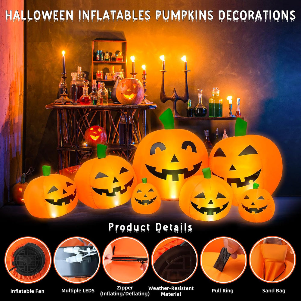 Halloween Decorations Outdoor 7.5 Ft Inflatables Pumpkins with LED Lights