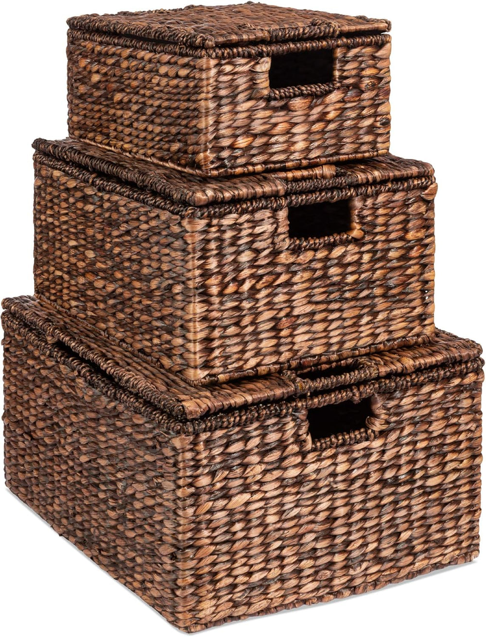 Best Choice Products Set Of 3 X-Large Multipurpose Hyacinth Storage Baskets, ...
