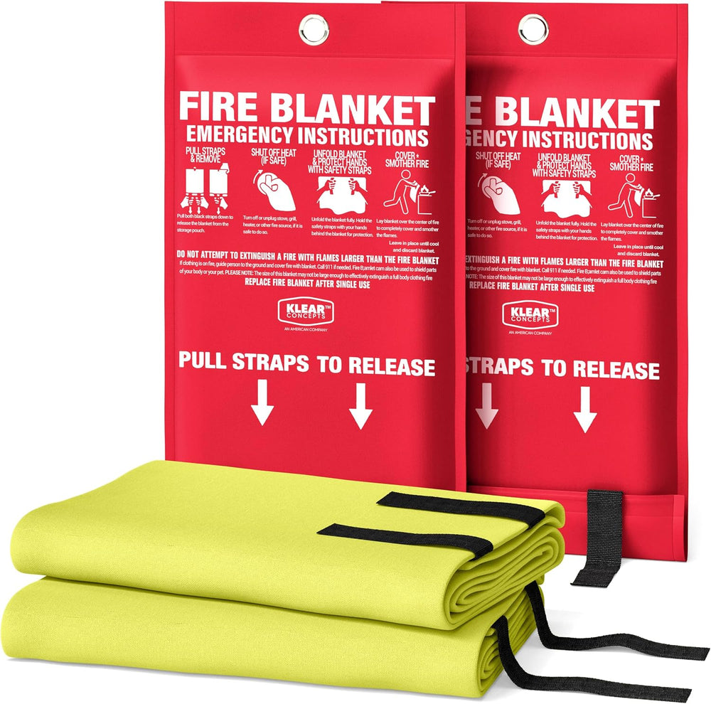 Emergency Fire Blanket, 40x40 Silicone-Coated UM9 Fiberglass 1612°F, 2-Pack