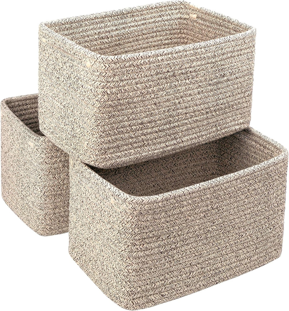 Small Cotton Rope Basket – Storage Bin for Organizing (10.6" x 6.7"...