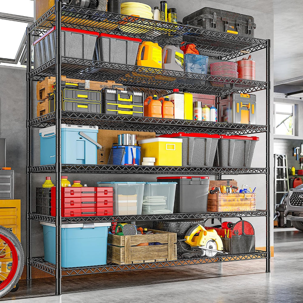 REIBII 6-Tier Heavy Duty Wire Shelving Unit, 3840LBS Storage Shelf Rack