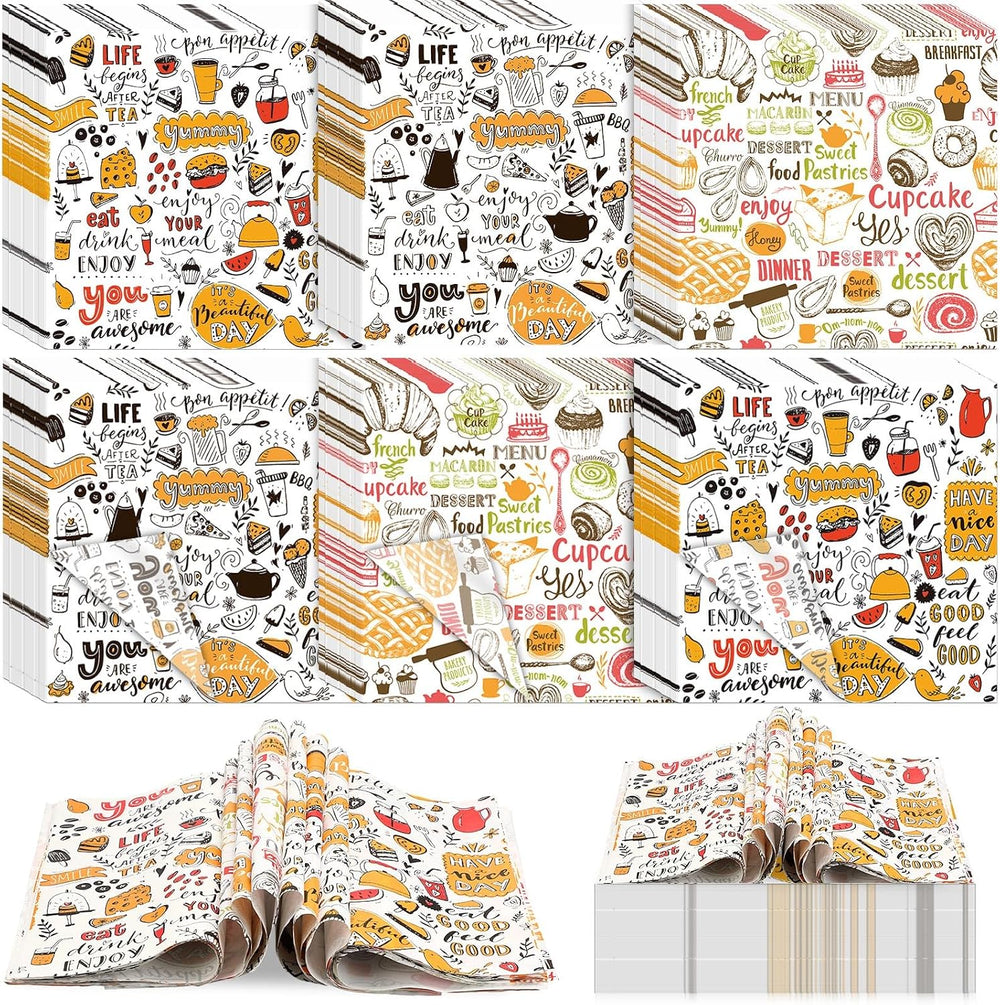 Fumete 600 Pcs Deli Wax Paper Sheets, Grease Proof Sandwich Wrap