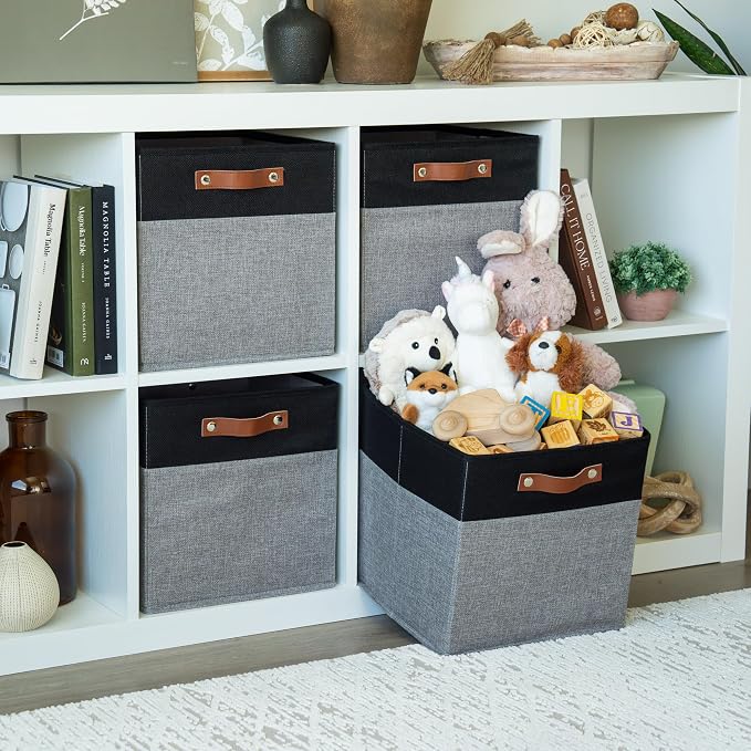 OrganiHaus 12x12 Fabric Storage Bins (Set of 4)