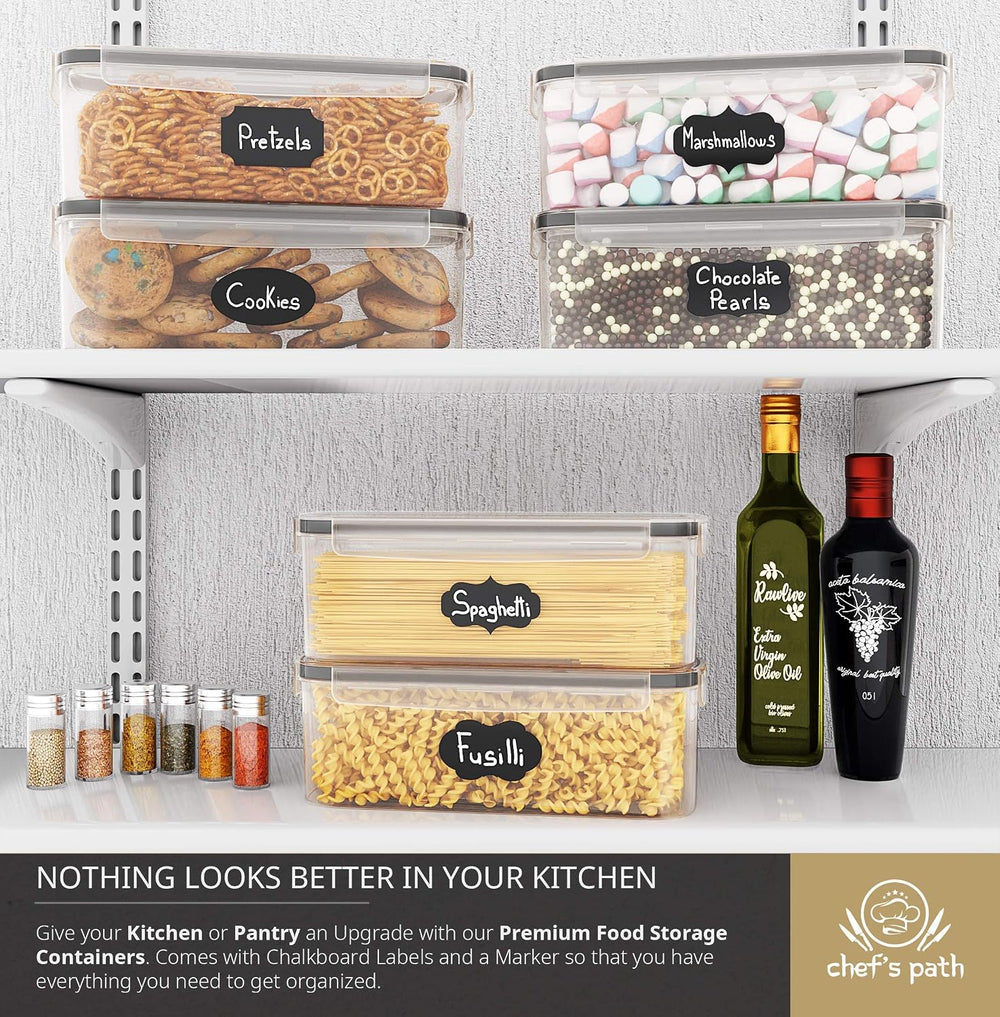 Chef's Path Airtight Food Storage Container Set (Set of 6) - Ideal for Pa...