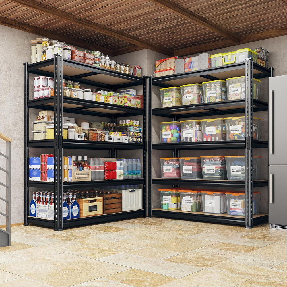 REIBII 2 Pack Garage Shelving for Basement, Heavy Duty Storage Shelves