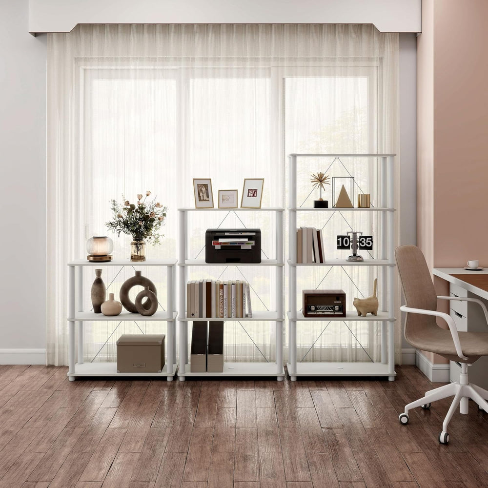 Homes: Inside + Out Apexa Modern 3-Tier Wide Shelving Units, Collectibles Dis...