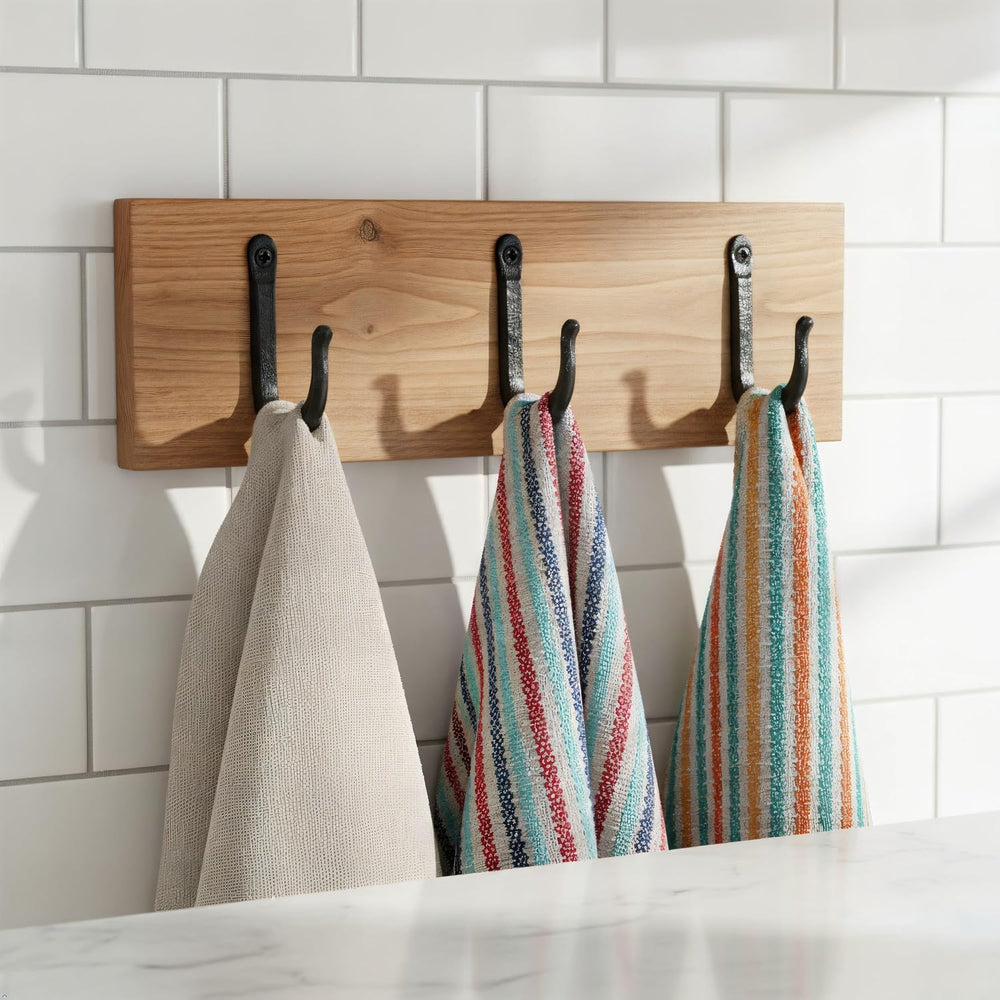Rustic State Vagon Wall Mount Cast Iron Hooks Coat Towel Bag Hat Hanger Multi...