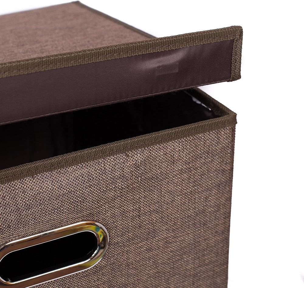 BIRDROCK HOME 13Gal Tall Double Laundry Hamper with Lid, Brown, 25.75”
