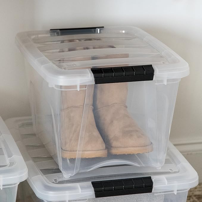 IRIS USA 19 Qt Stackable Plastic Storage Bins (6-Pack)