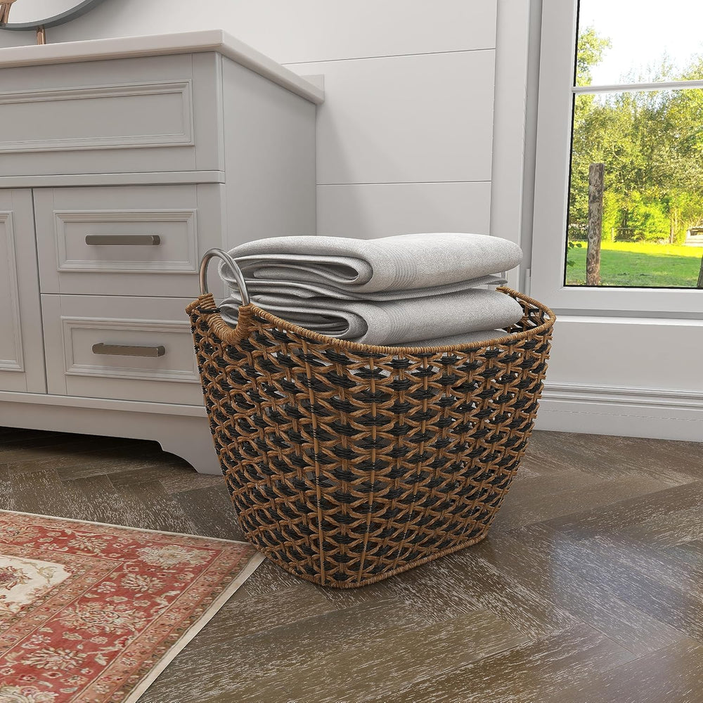 Deco 79 Seagrass Handmade Decorative and Functional Storage Basket Basket Org...
