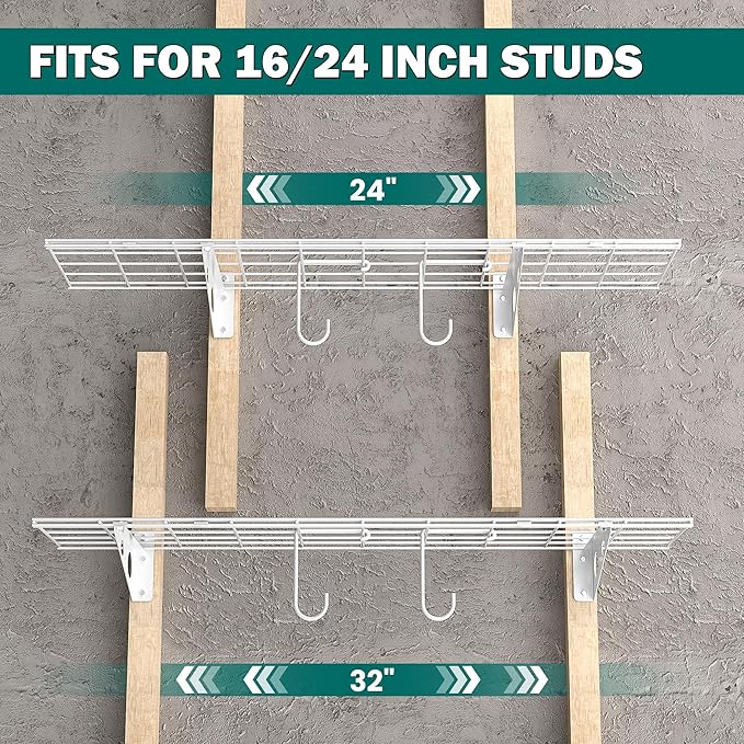 EVERHANGER Garage Wall Shelves, 12 X 48 Inch Wall Mounted Storage Shelves