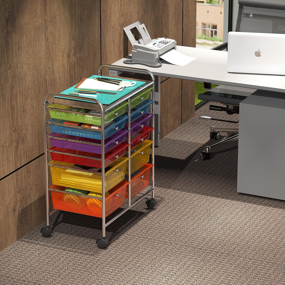 Simple Houseware 12 Drawers Rolling Utility Cart Organizer, Multicolor