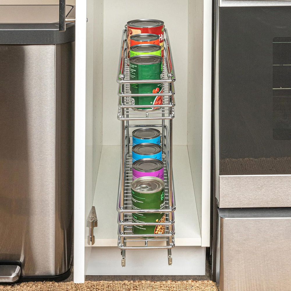 Household Essentials Chrome 2-Tier Sliding Cabinet Organizer, 5"