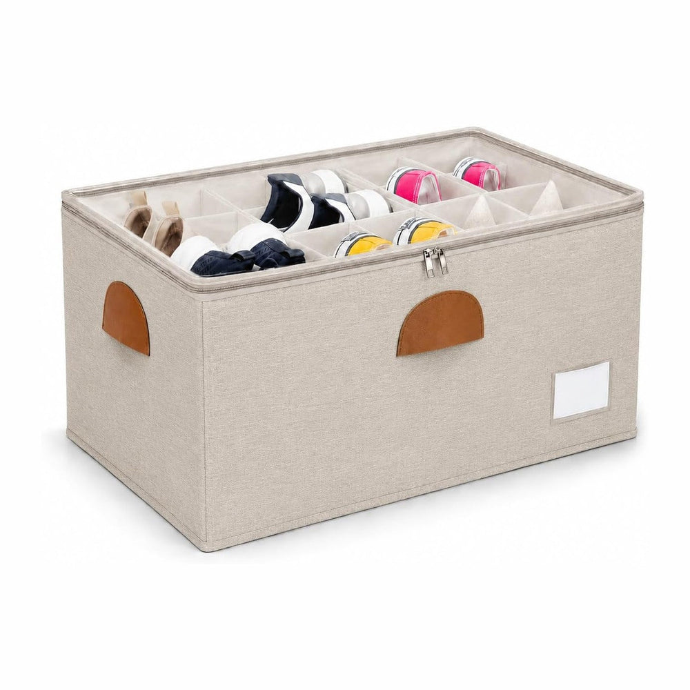 1 Pack Shoe Organizer for Closet with Adjustable Divider Shoe Storage Box