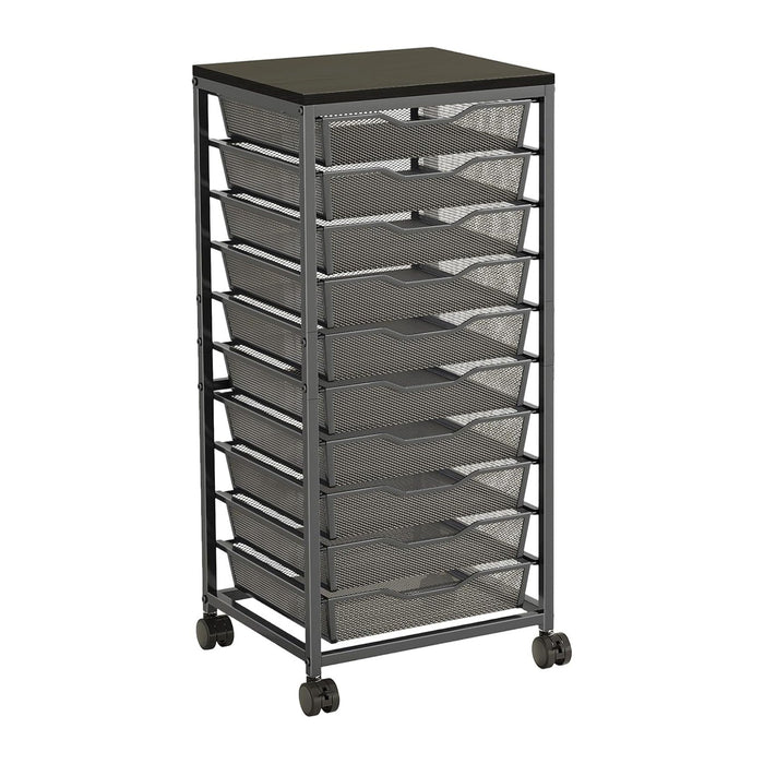 10-Drawer Rolling Storage Cart, Craft Organizers and Storage, Black