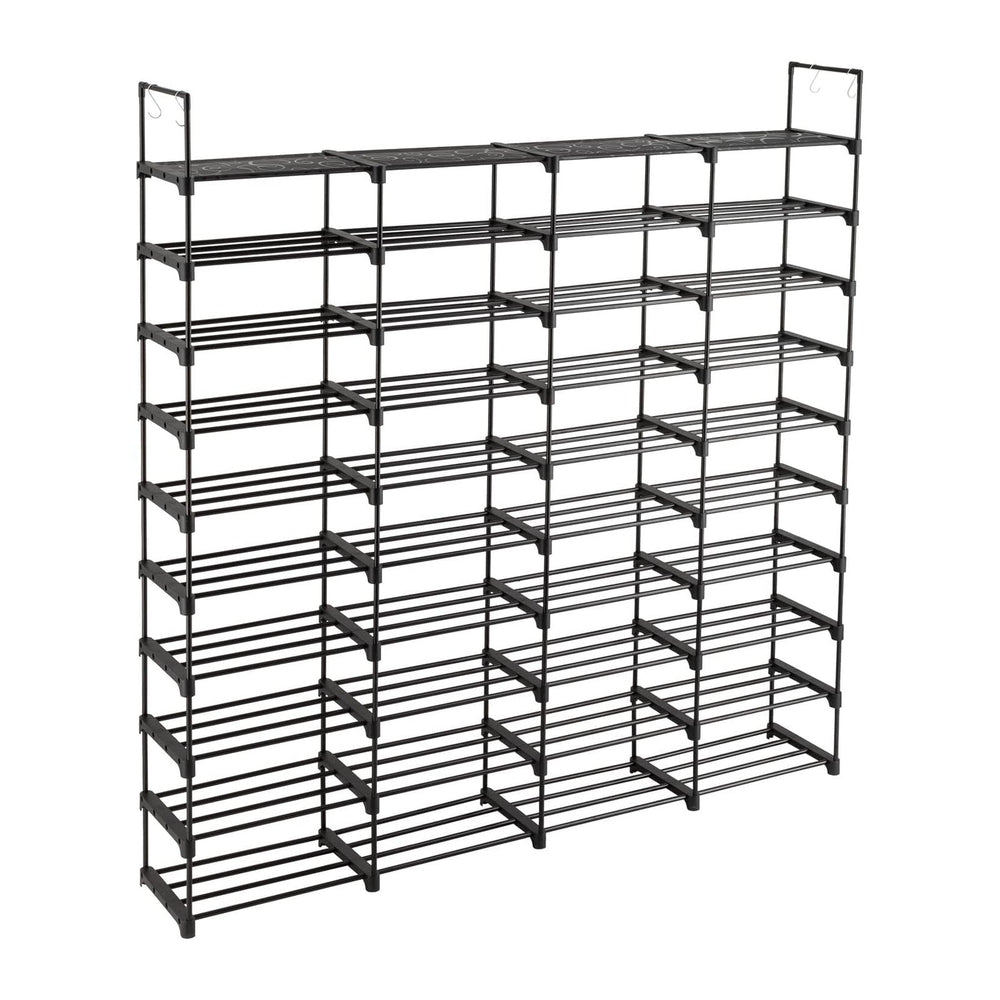 10-Tier Tall Shoe Rack - Free Standing Large Metal Closet Storage Shelves - S...