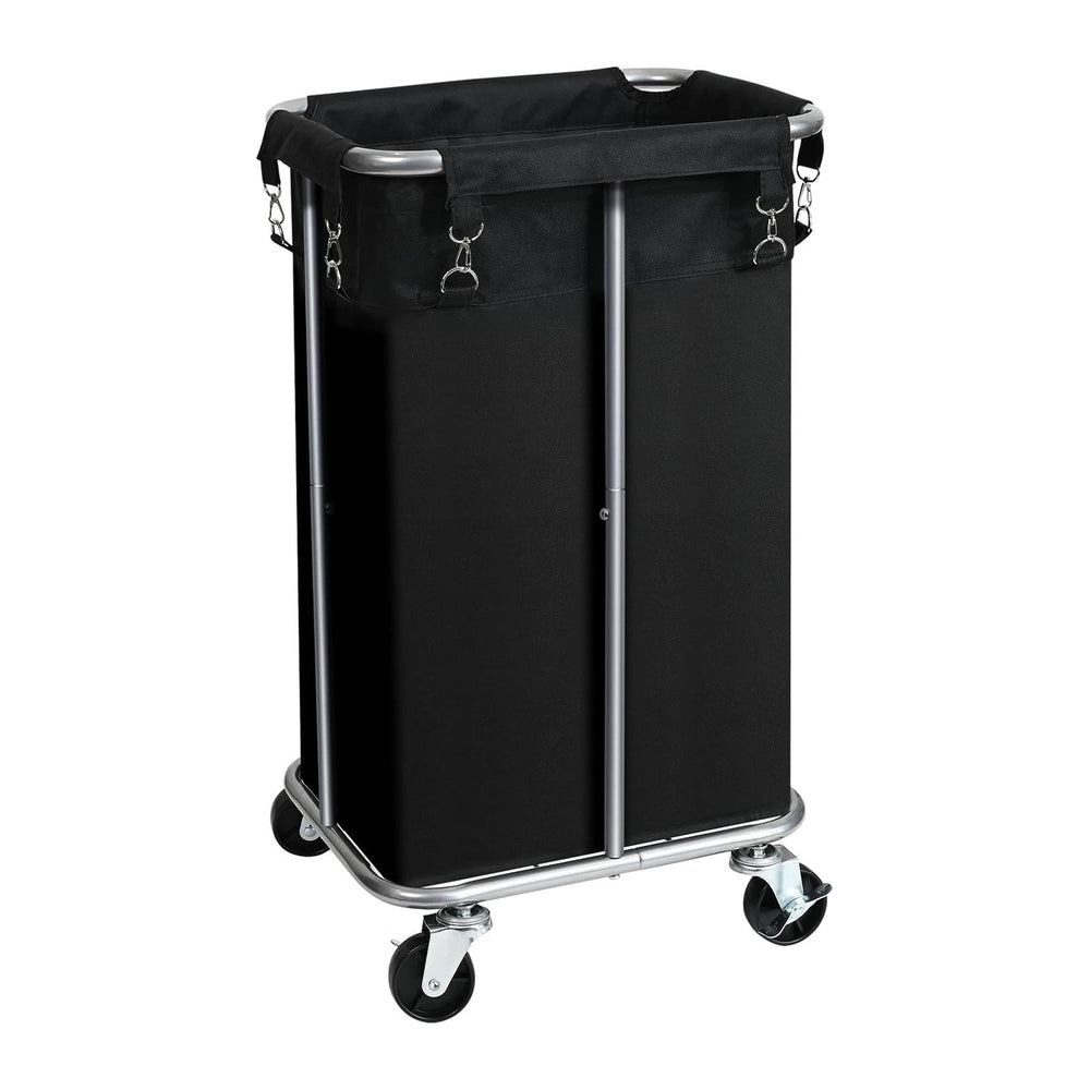 100L Rolling Laundry Hamper Basket with Wheels for Bedroom, Black