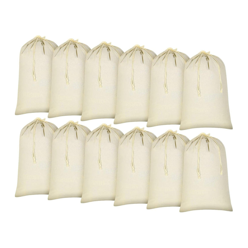 12 Pieces 28" x 36" Canvas Laundry Bags Bulk Large Cotton Laundry