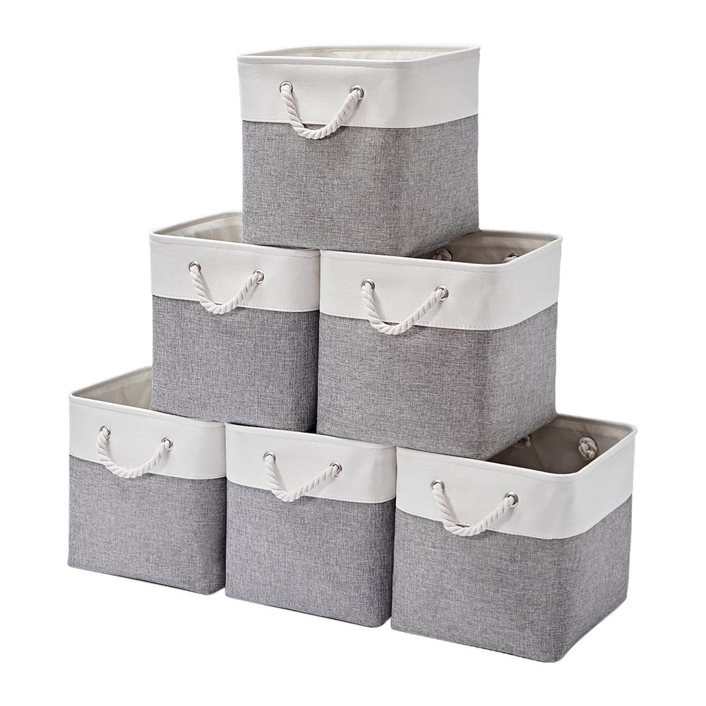 12 x 12 Inch Cube Storage Bins, 6 Pack Large Collapsible Fabric Storage Bin