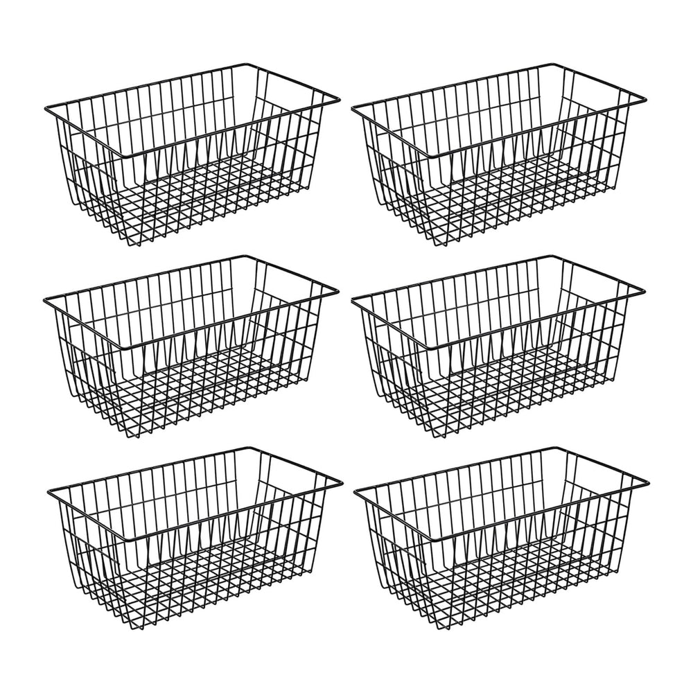 15.2" Metal Wire Baskets for Organizing 6 Pack, Household Pantry Storage...