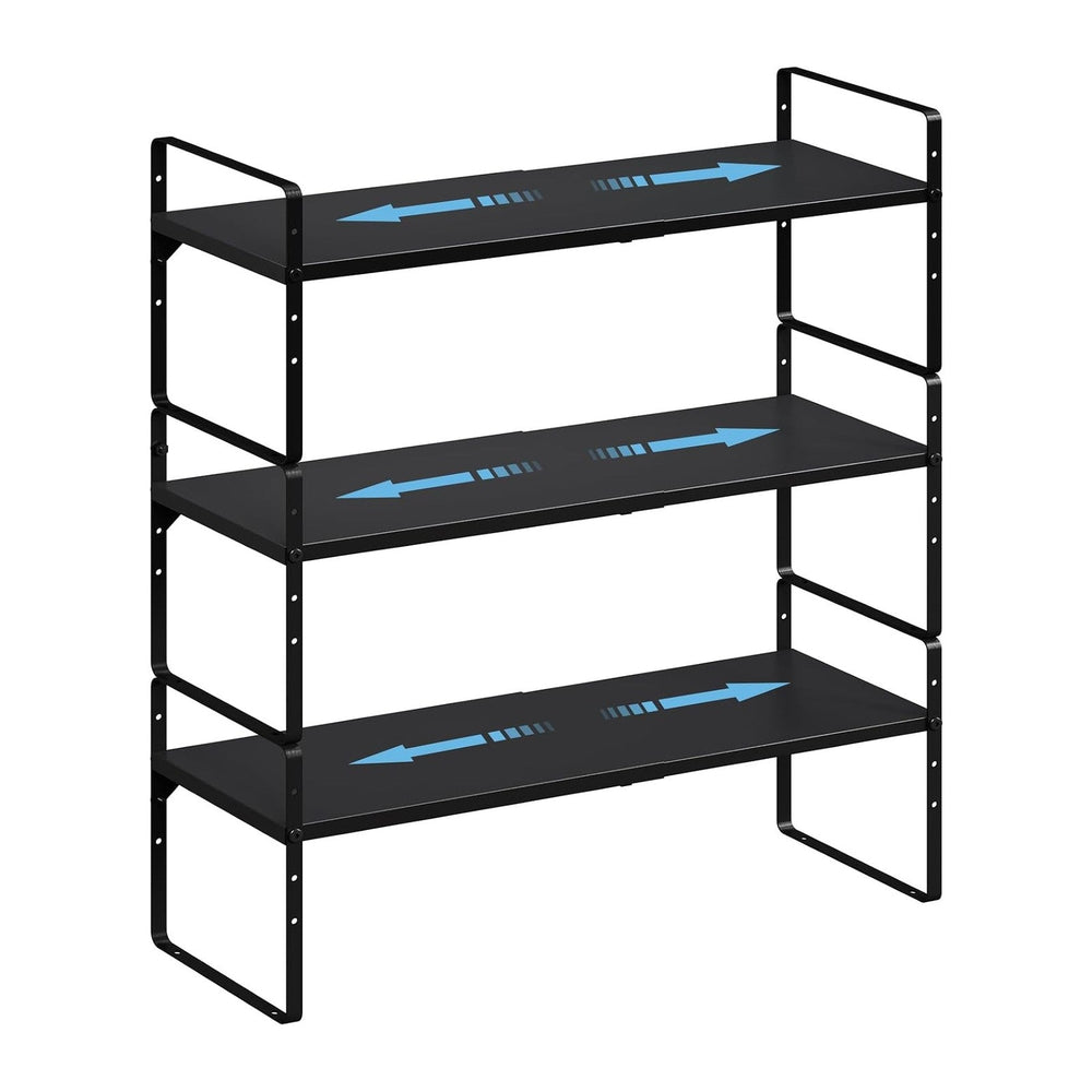 15.5 to 25.5 Inch Kitchen Cabinet Shelf Organizers, Adjustable Kitchen Counte...