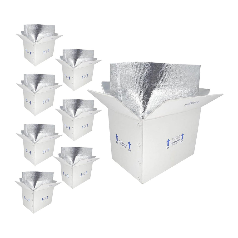 15x10x11" Insulated Boxes for Shipping Frozen Food, 8 Pack Perishable Co...