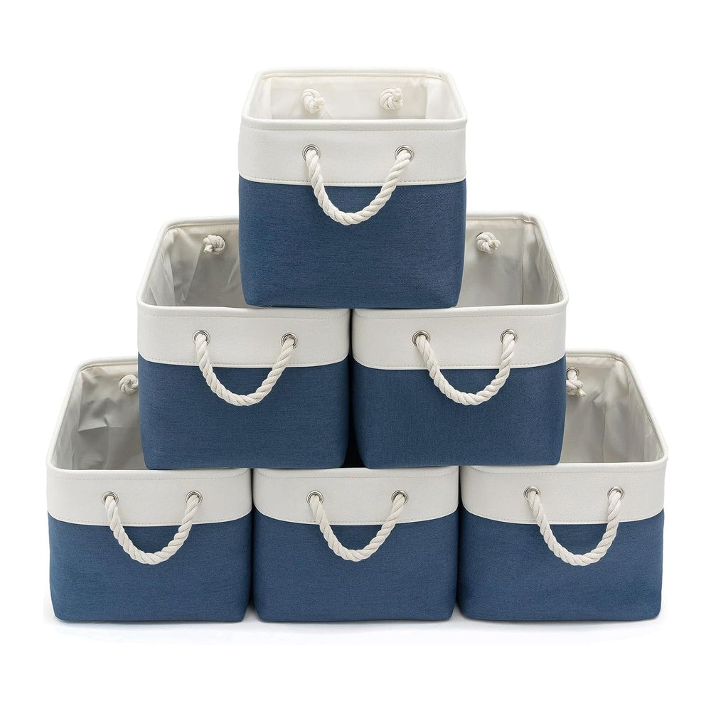 15x11x10 In Foldable Fabric Large Storage Bins with Handle 6 Pack
