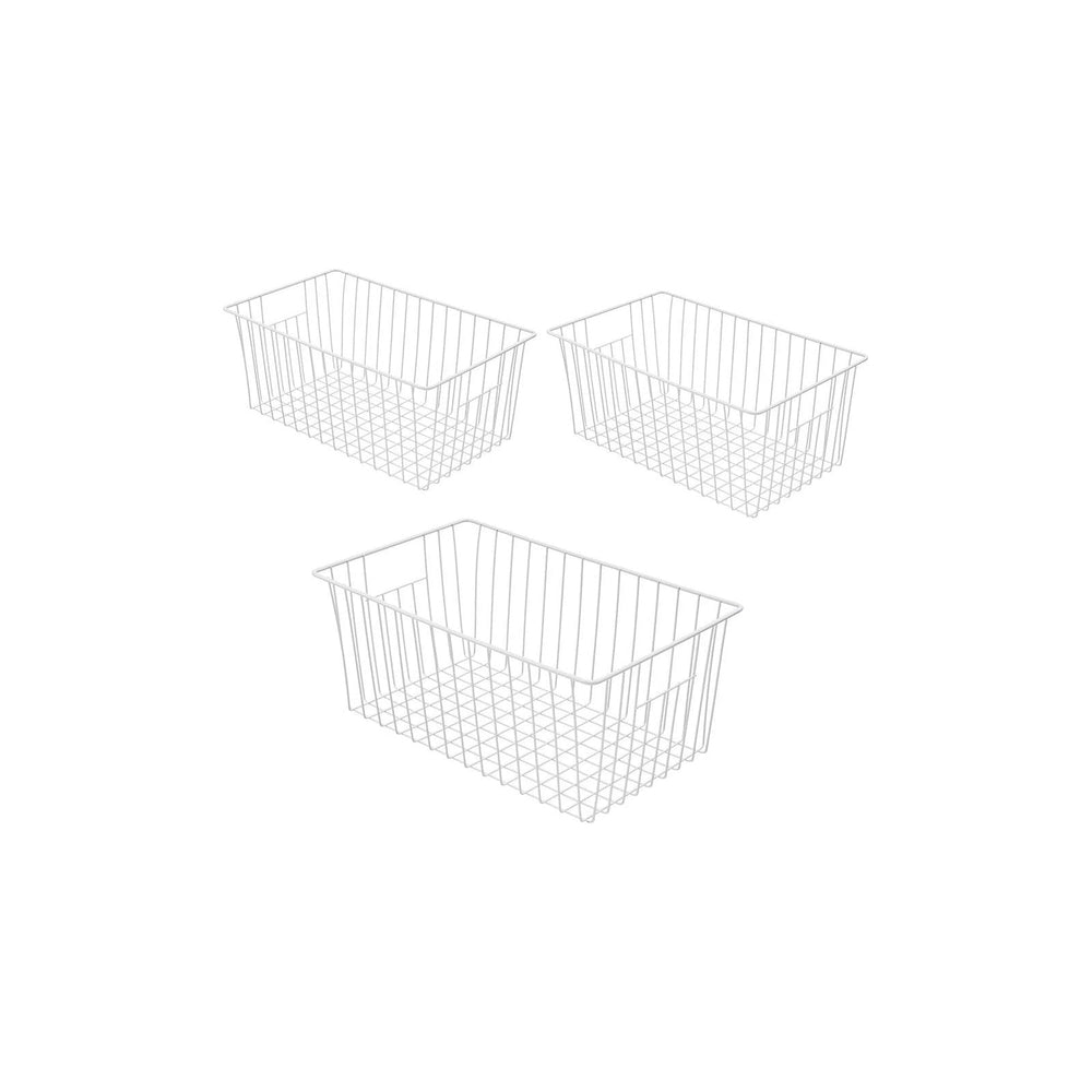 16inch Freezer Wire Storage Organizer Baskets, Household Refrigerator Bins wi...